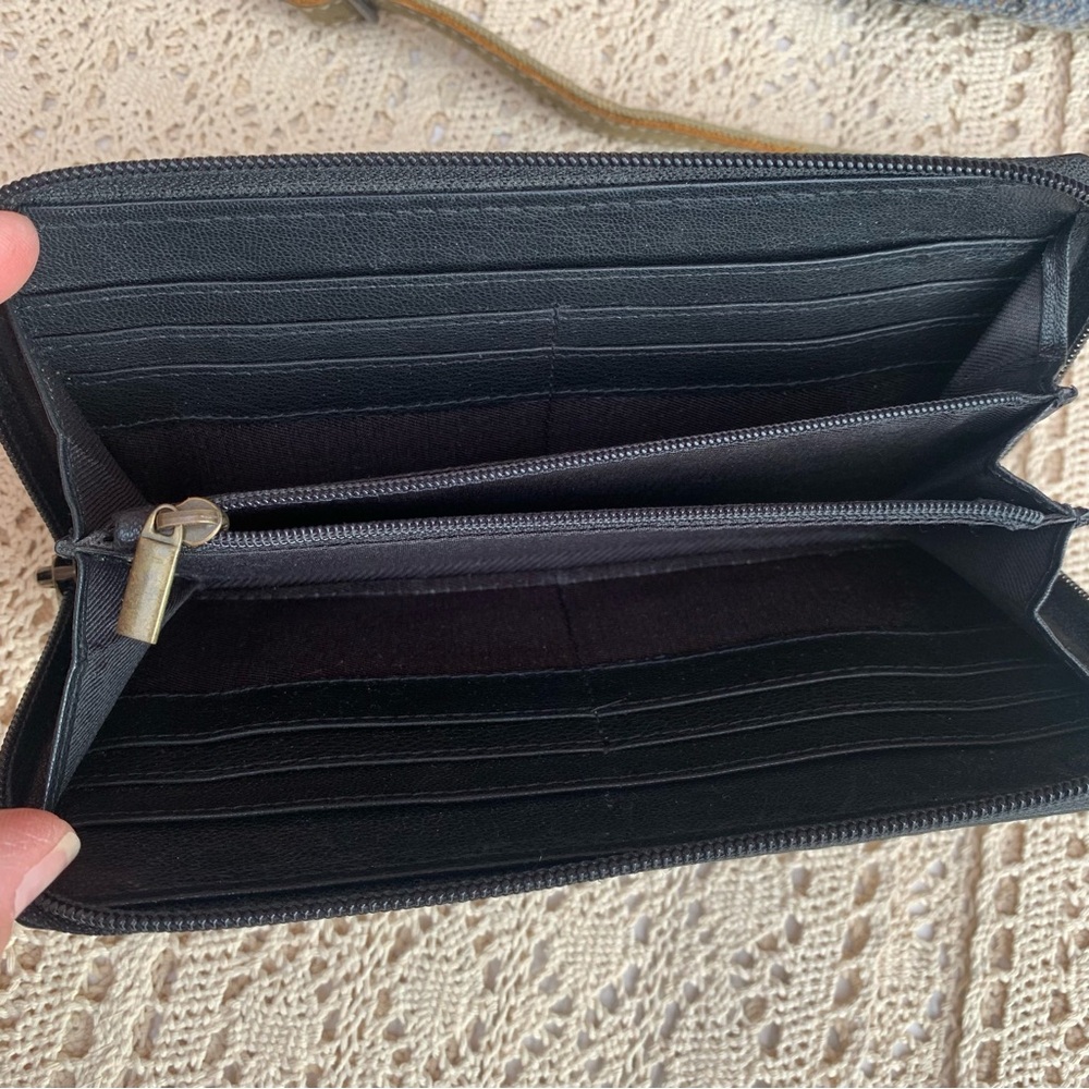Myra Bag Distressed Leather & Canvas Crossbody Handbag Shoulder Purse - Picture 14 of 16